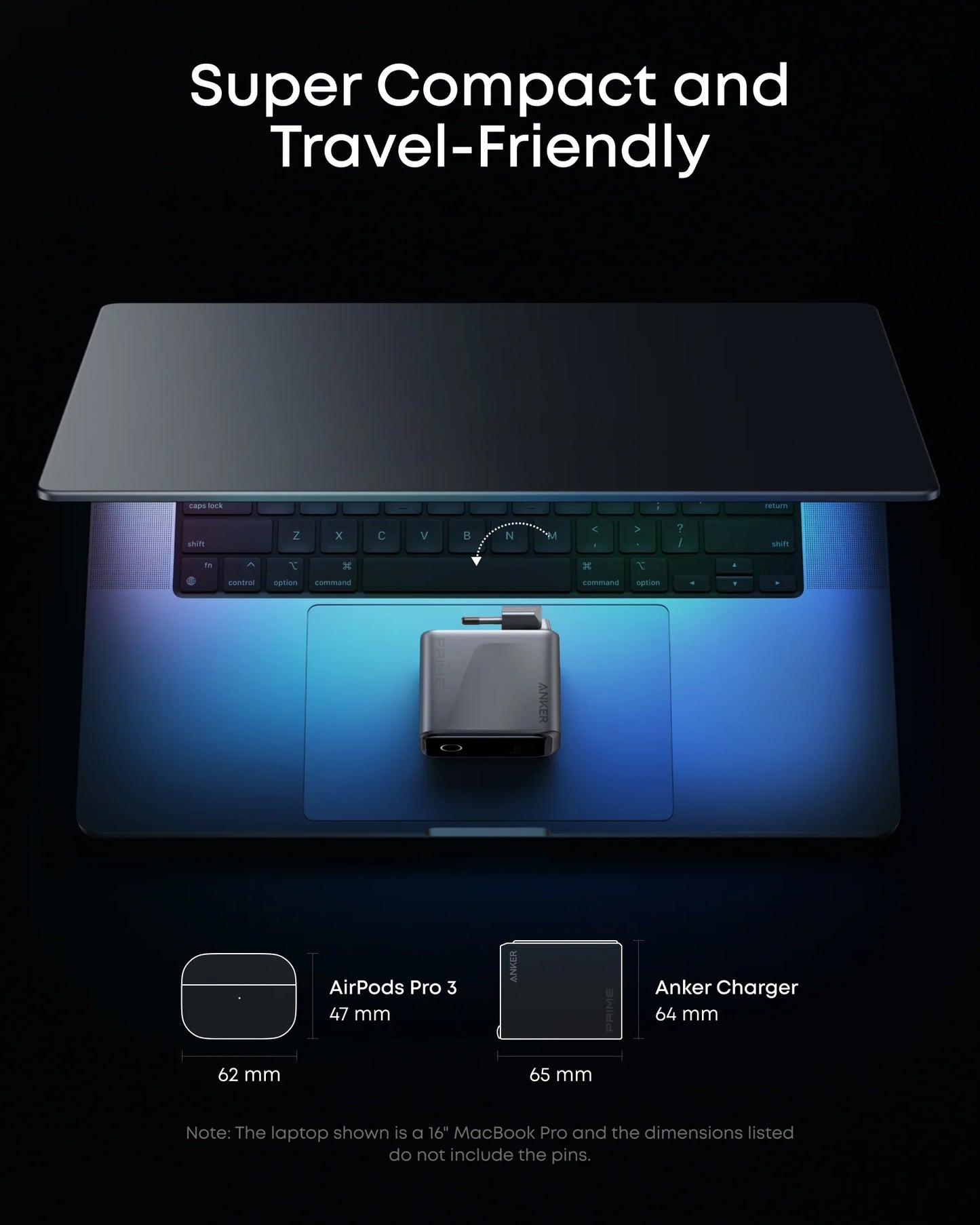 Anker Prime Charger (160W, 3 Ports, Smart Display)